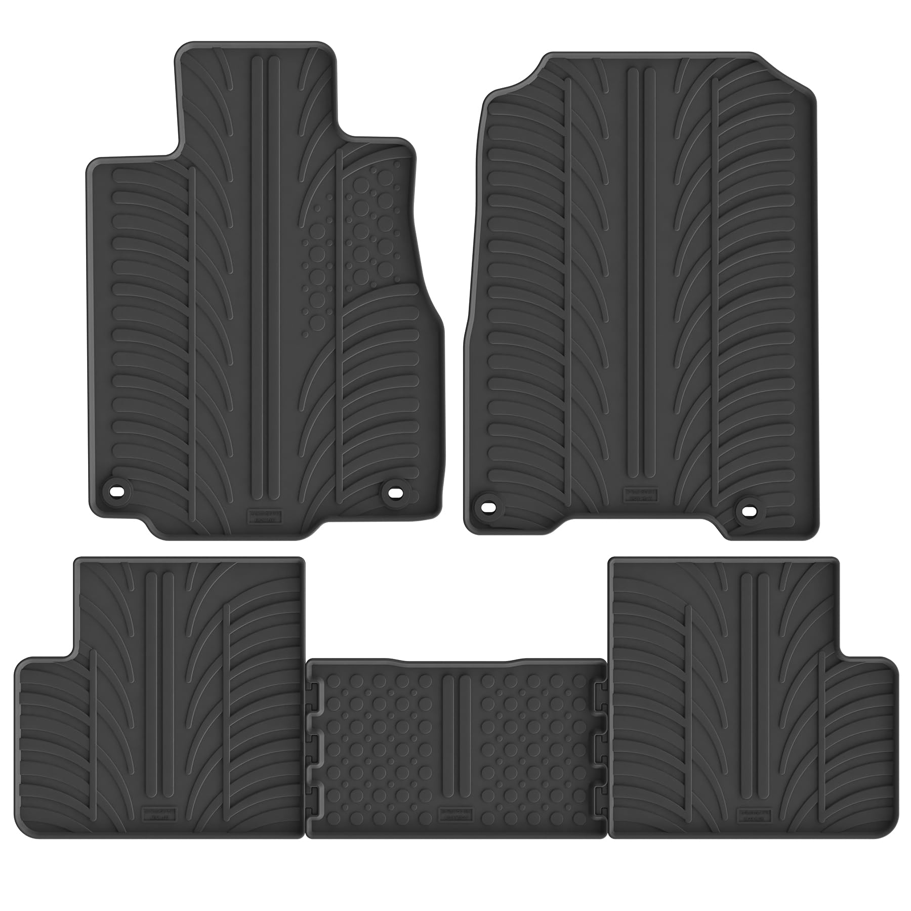 Rubber Car Mats GL 0306 Alfombrillas de Goma para Coche, Color Negro