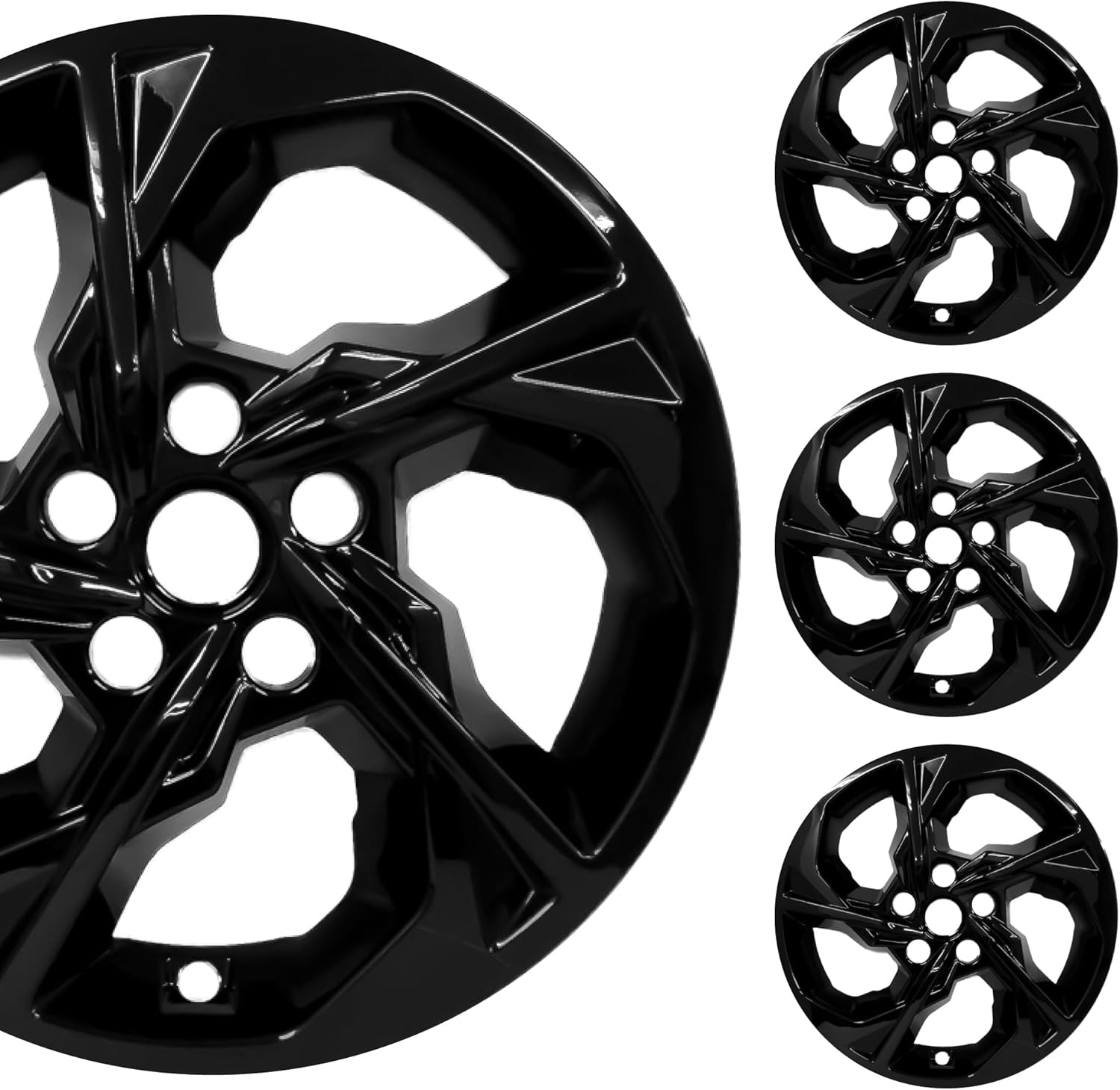17" Gloss Black Wheel Skin Set for Made for Hyundai Tucson SE/SEL (2022-2024) | Durable ABS Plastic Cover Hubcap | Fits Directly Over OEM Wheel