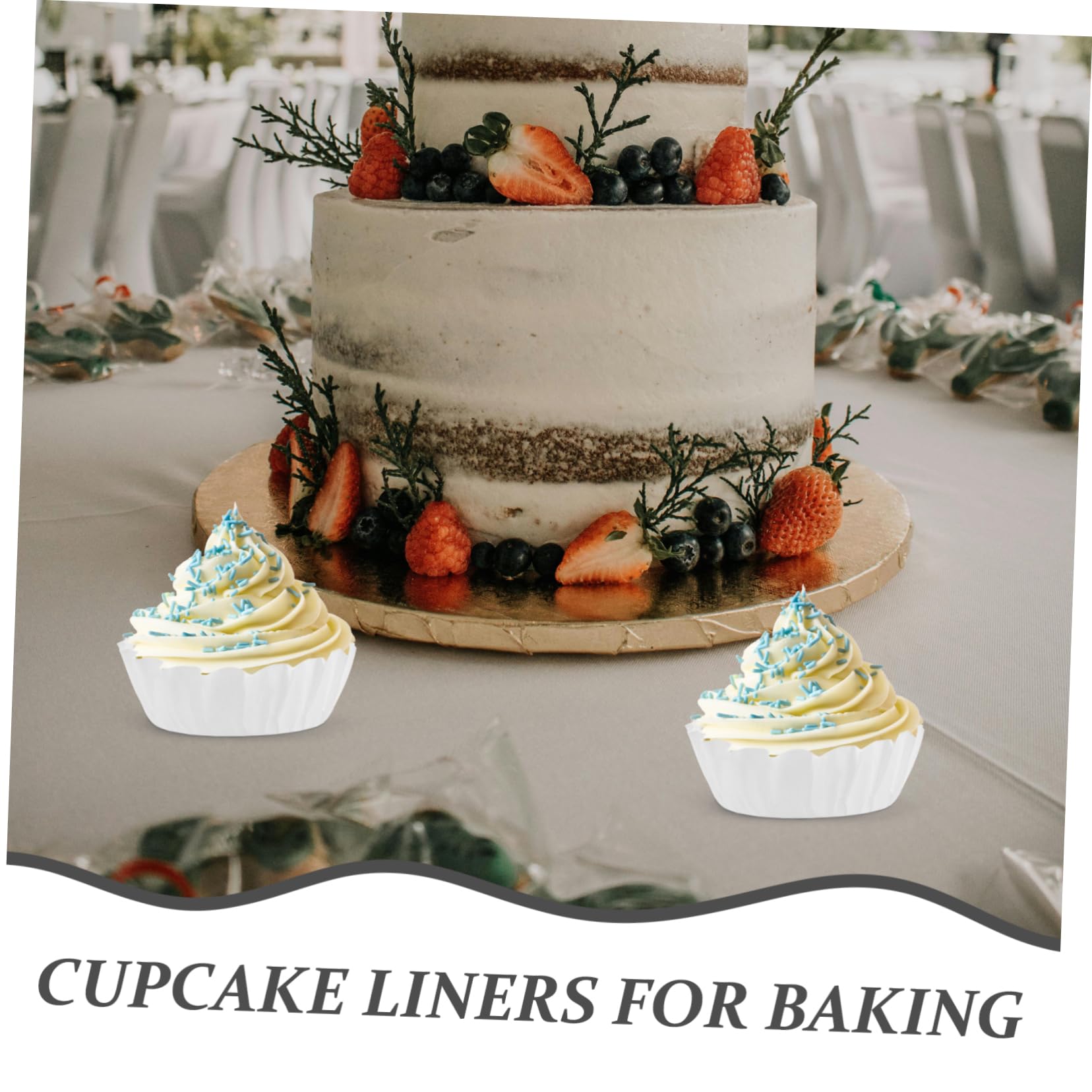 MAGICLULU 5 Sätze Baskisches Ölpapier Muffinförmchen Aus Pergamentpapier Cupcake-papiere Tulpen-muffinförmchen Backförmchen Aus Papier Große Muffinförmchen Silikonpapier Weiß 50 Stück * 5