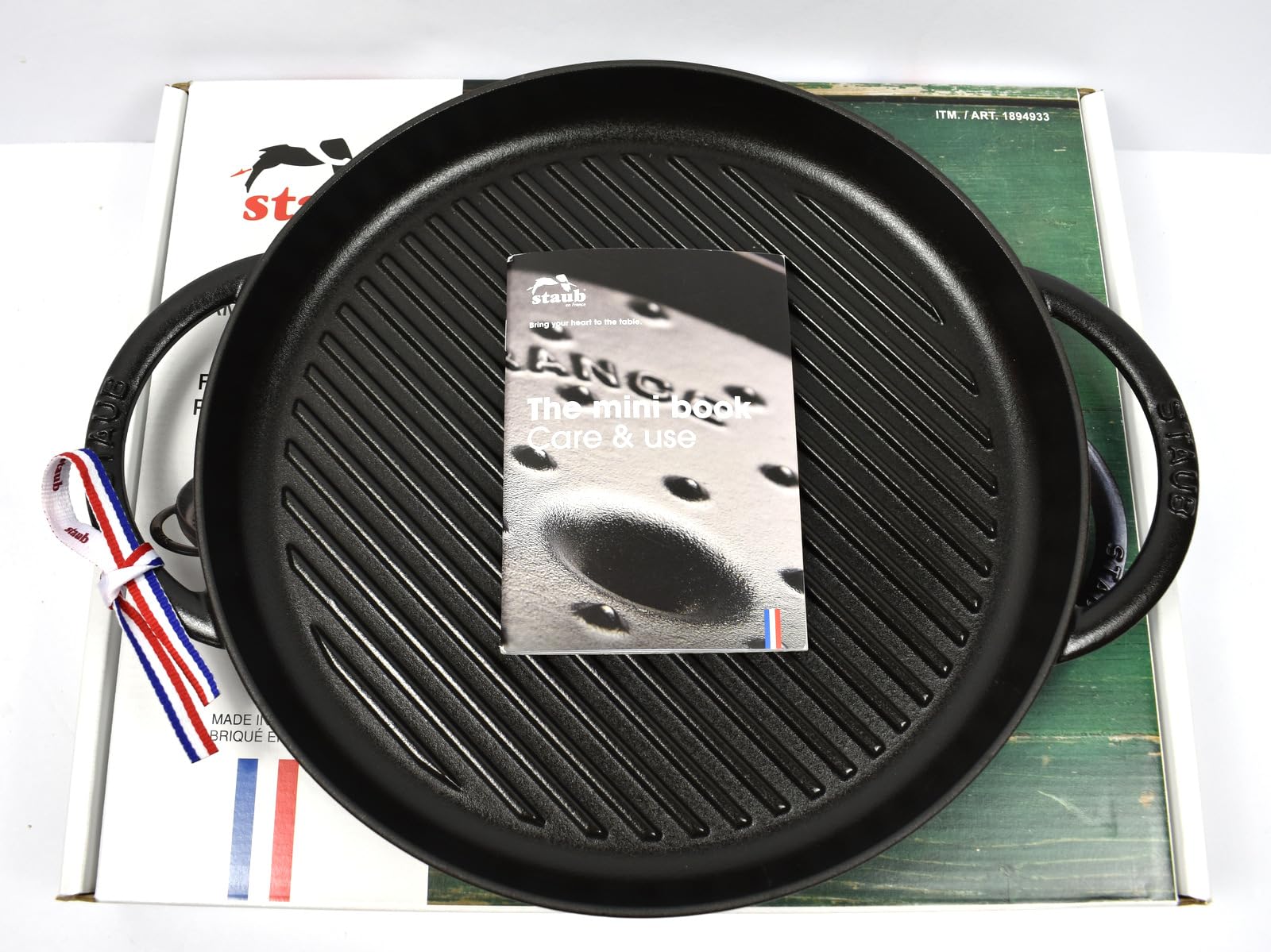 Enameled Cast Iron Round Pure Grill Pan 30 cm, Black | Matte Finish, Dual Handles, Made i…
