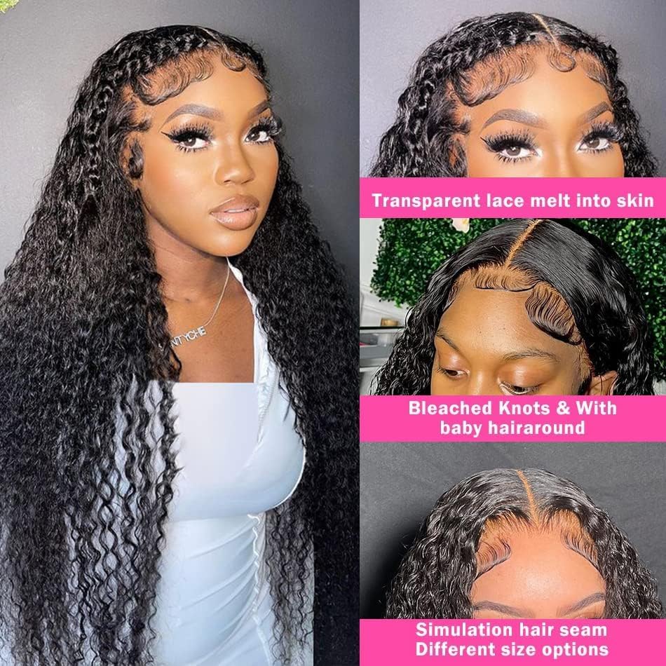 MSGEM 13x6 HD Lace Front Wigs Human Hair Burmese Curly Wig Spiral End 24 inch 200% Density Brazilian Curly Wave Transparent Lace Frontal Wigs for Women Pre Plucked with Baby Hair - Image 3