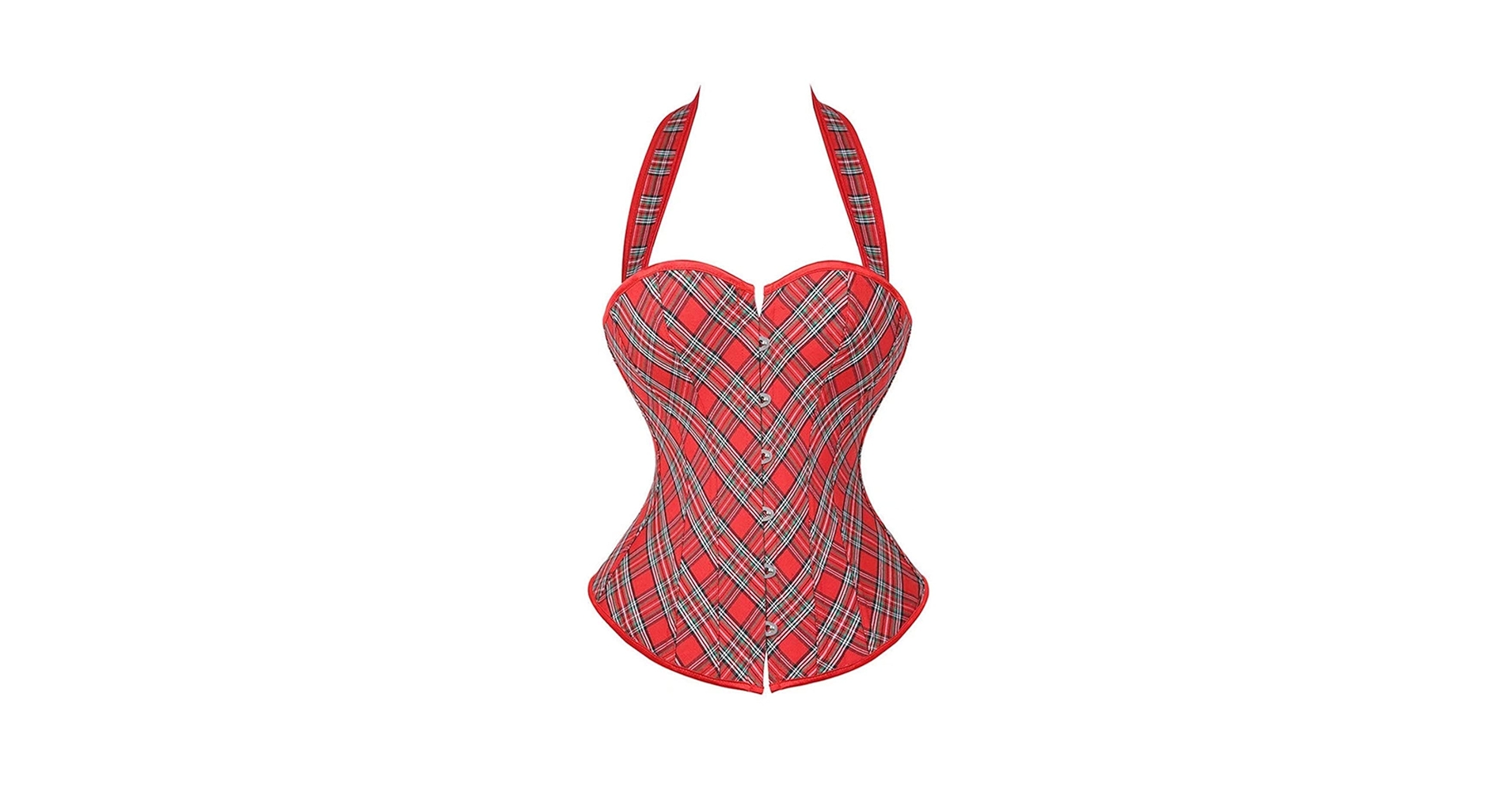 Amazon.com: Corset Lingerie for Women Halter Bustier Plaid