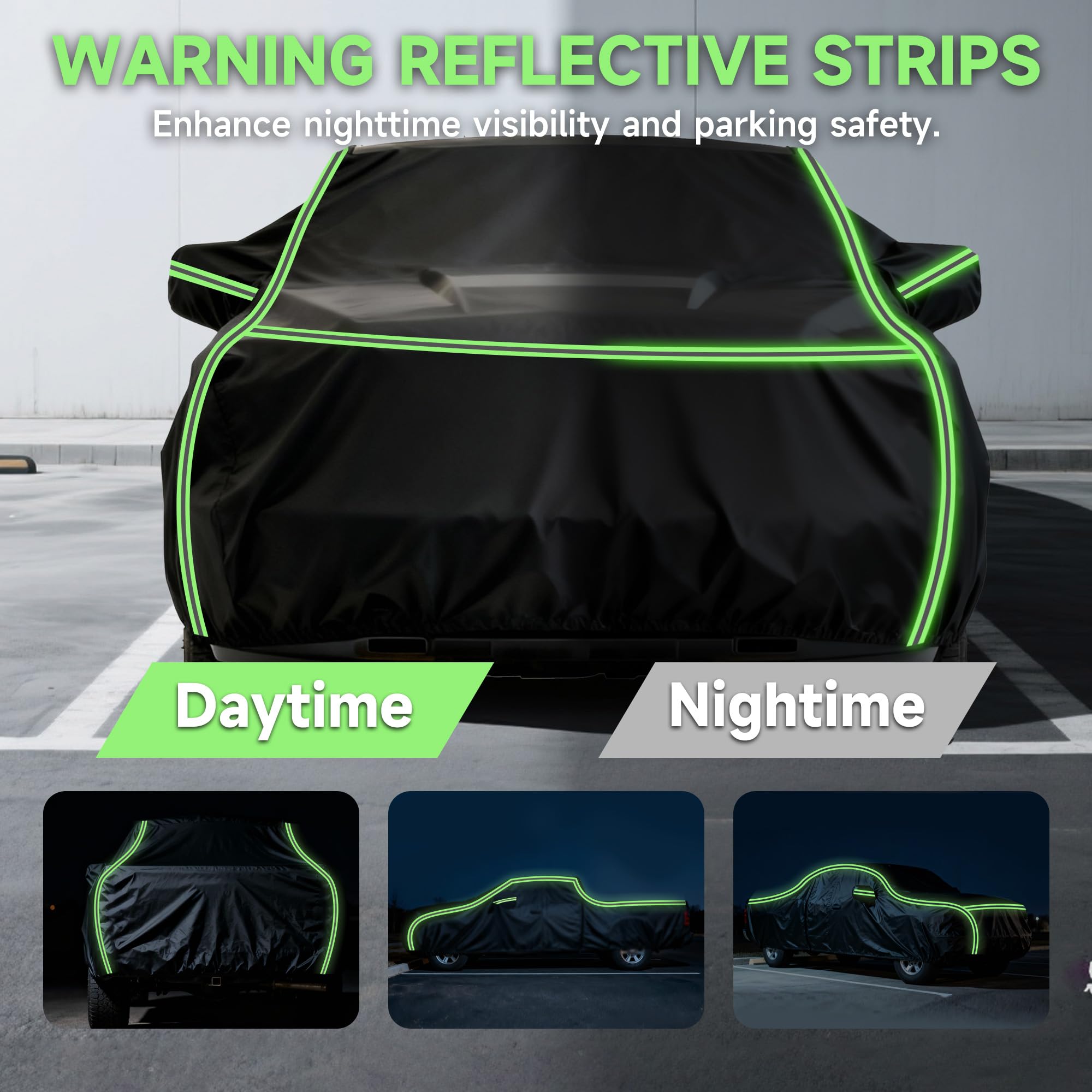 YIONCIO Car Cover for Chevrolet Silverado Pickup Truck 1999-2023 Durable 210D Oxford Fabric Waterproof UV-Resistant All-Weather Protection with — view 4