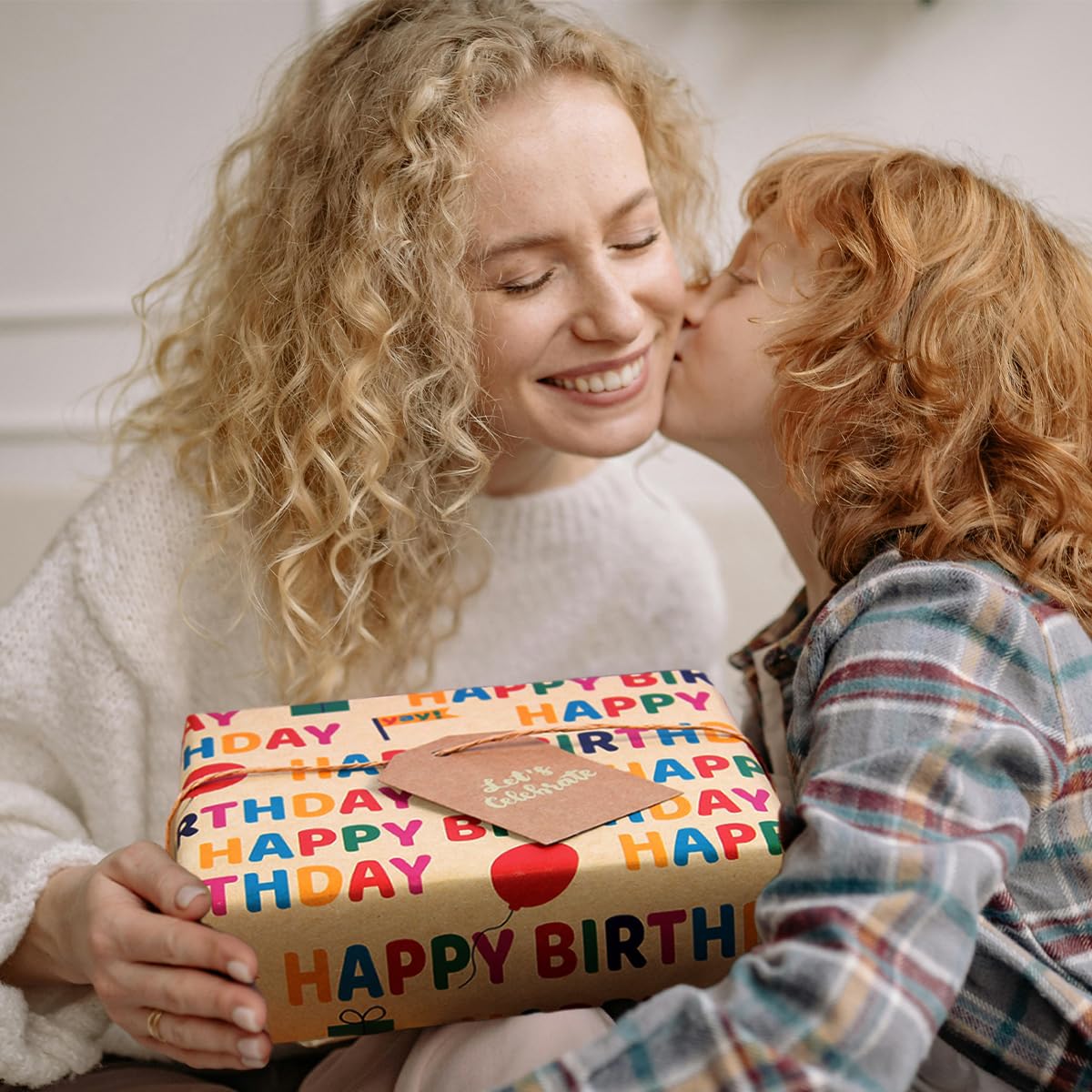 Natuce 6pcs Papier Cadeau 70×50cm, Kit De Papier D'Emballage De Cadeau Avec 2* Ficelles De Coton, 1* Ruban Adhésif Double Face Et Autocollants - Pour Cadeau De Noël Anniversaire Valentines