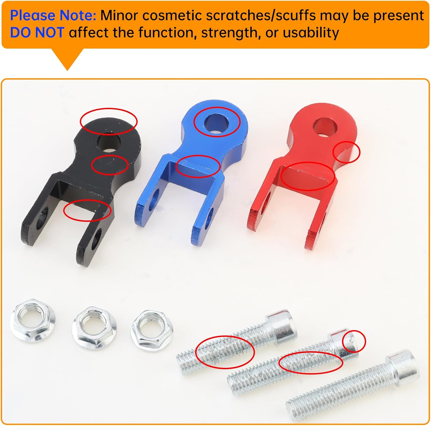 Windance 2Pcs 10mm Motorcycle Rear Shock Riser Absorber,1.5 inch 5cm Height Extension Adapter,Extender Taper Riser With Screws (Blue)