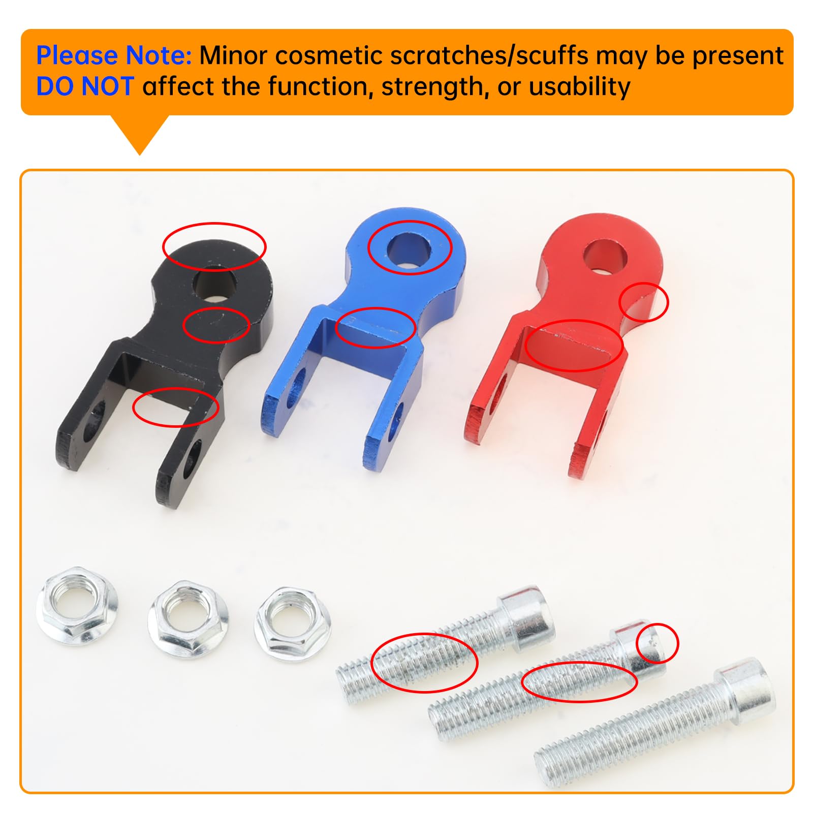 2PCS 10mm Motorcycle Rear Shock Riser 1.5 Inch Height Extension Adapter - Black Aluminum Absorber Extender With Screws