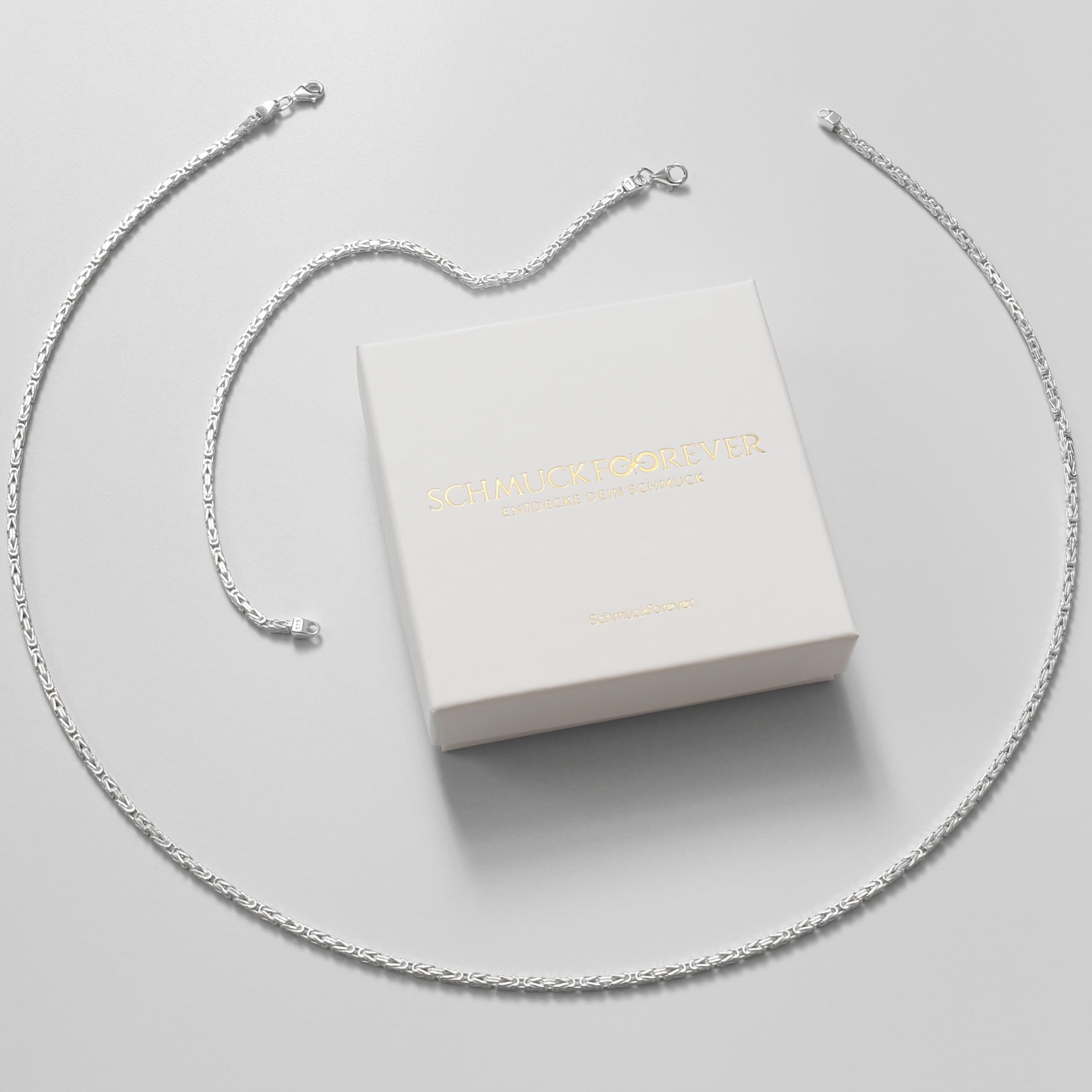 Königskette 2,2mm 925 Silber massiv - Länge Wählbar - Collier Halskette oder Armband