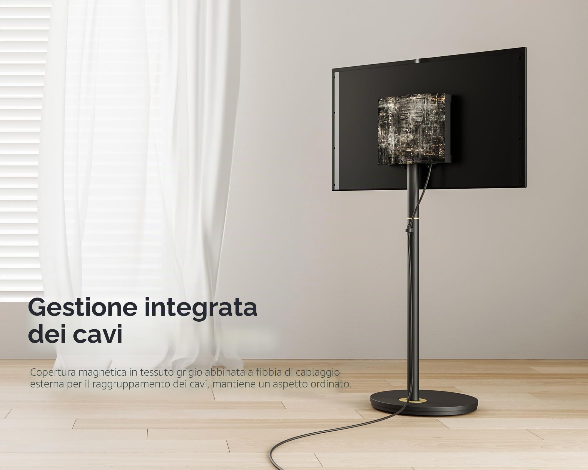 FITUEYES Supporto TV da Pavimento per 24" - 48" Televisore Portatile con Ruote Massima 20 kg Regolazione Altezza Massimo VESA 200 * 200mm Serie Master