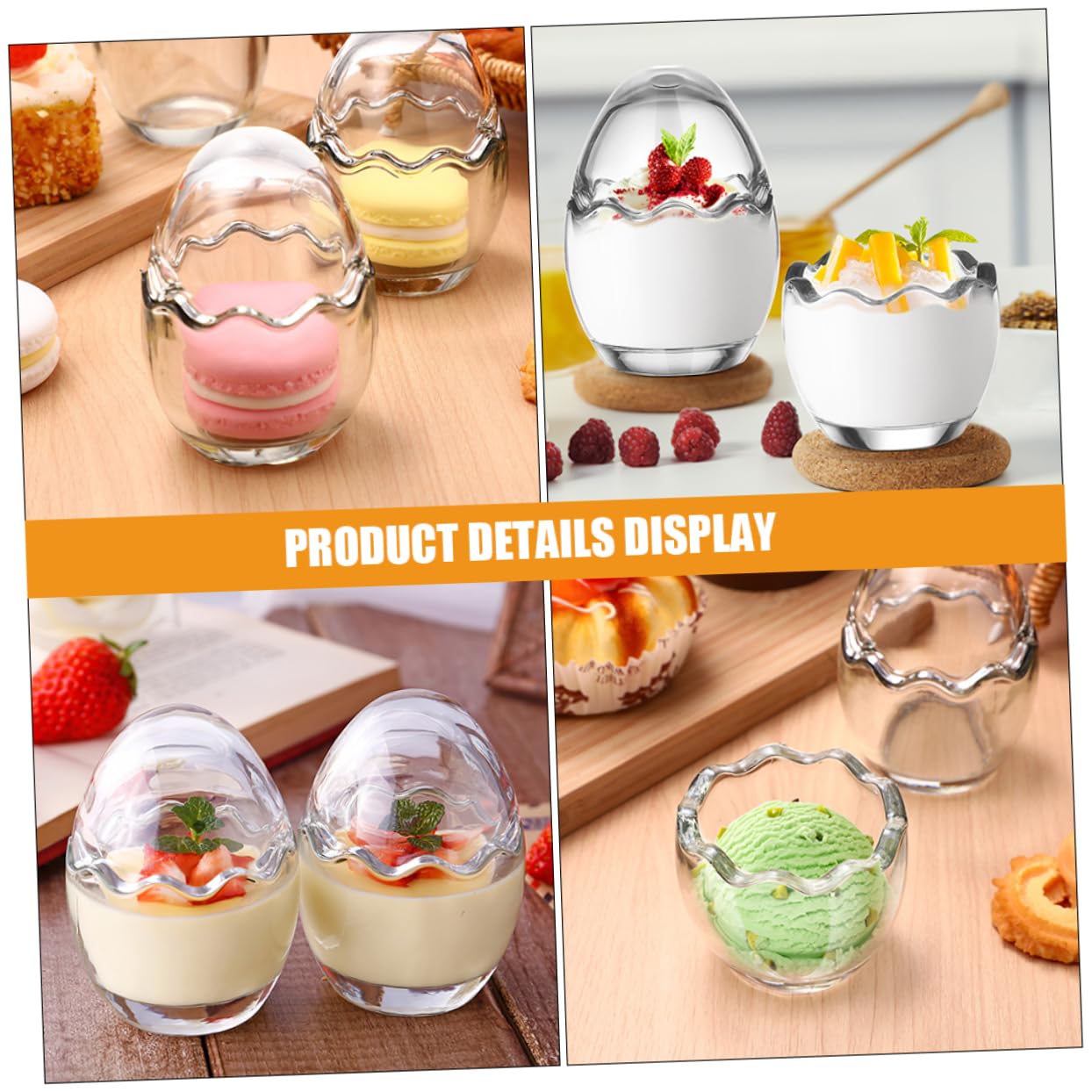 PRETYZOOM 4 Piezas taza de budín de vidrio vasos para postres cristal vasitos para postres cristal Envase yogurt Vaso yogurt vidrio taza de pastel tazas de budín transparentes
