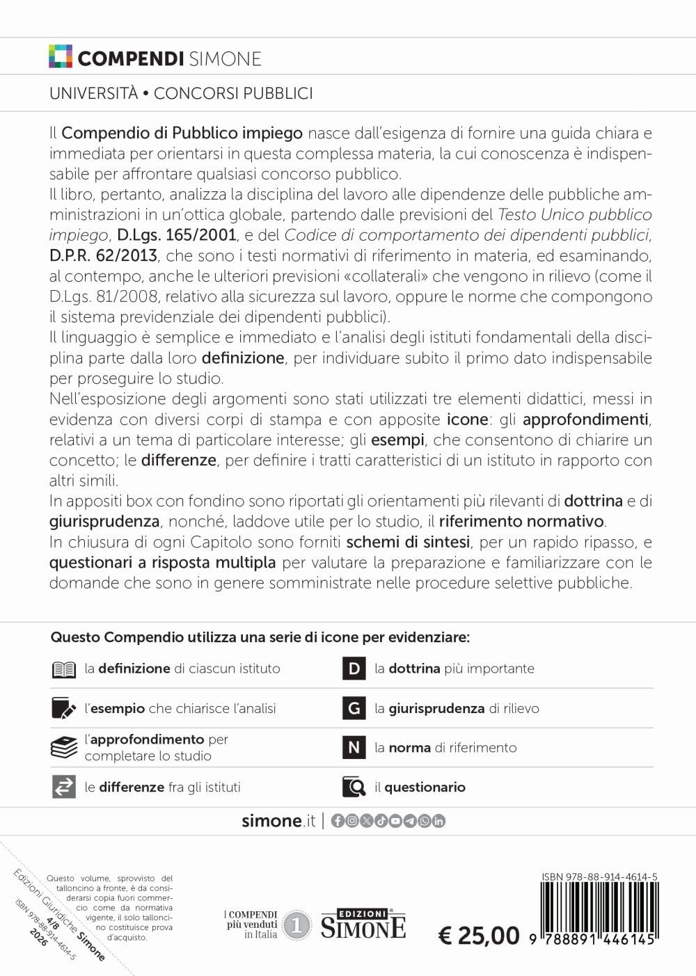 Compendio di pubblico impiego. Diritti, doveri e responsabilità dei pubblici dipendenti