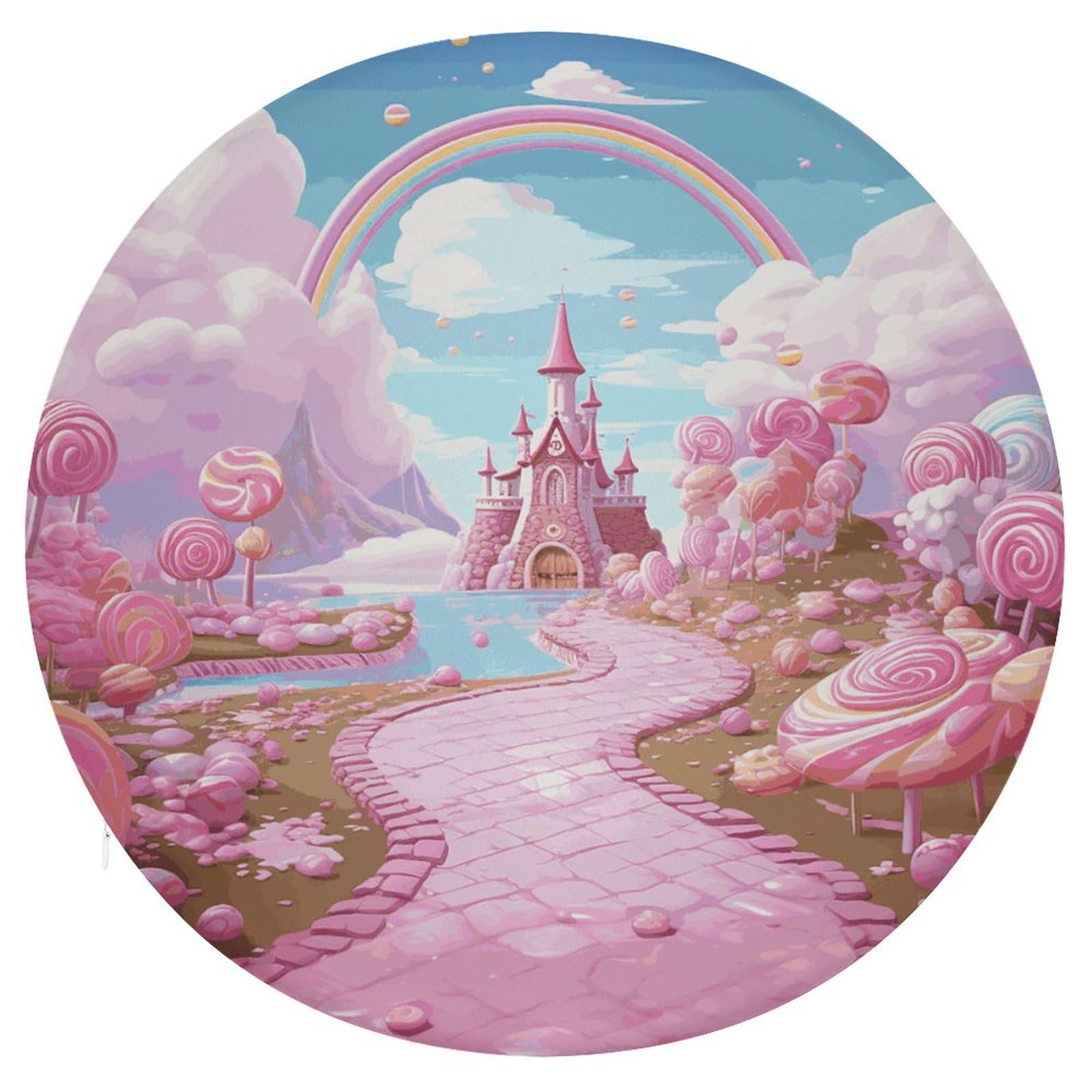 Coussin de siège rond rose bonbon en mousse à mémoire de forme pour assise confortable