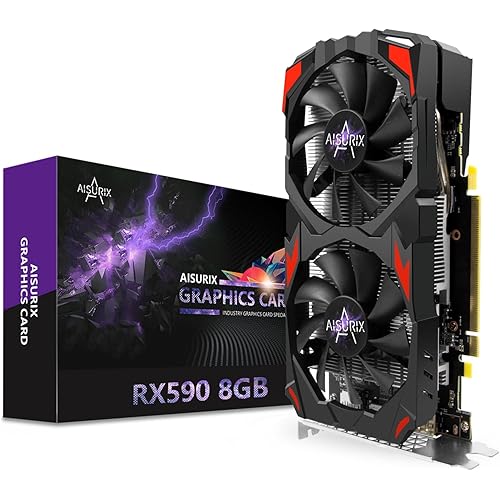 RX 590 Graphics Card, Real 8GB, GDDR5, 256 Bit, RX 580 2304SP Pc Gaming Video Card, 2XDP, HDMI, PCI Express 3.0 with Freeze Fans Graphics Card for Gaming pc
