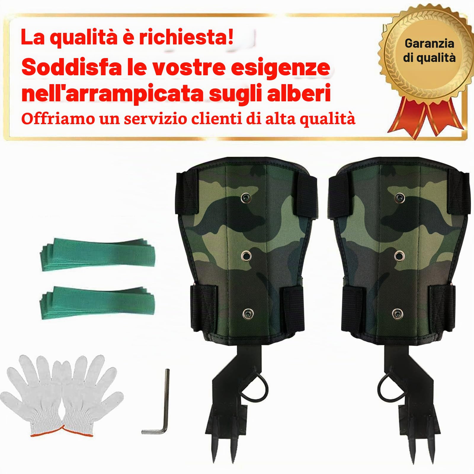 Ramponi da arrampicata su albero, attrezzatura da arrampicata, scarpe da arrampicata, ramponi per albero, borchie per albero, kit forestale antiscivolo per campeggio forestale mimetico