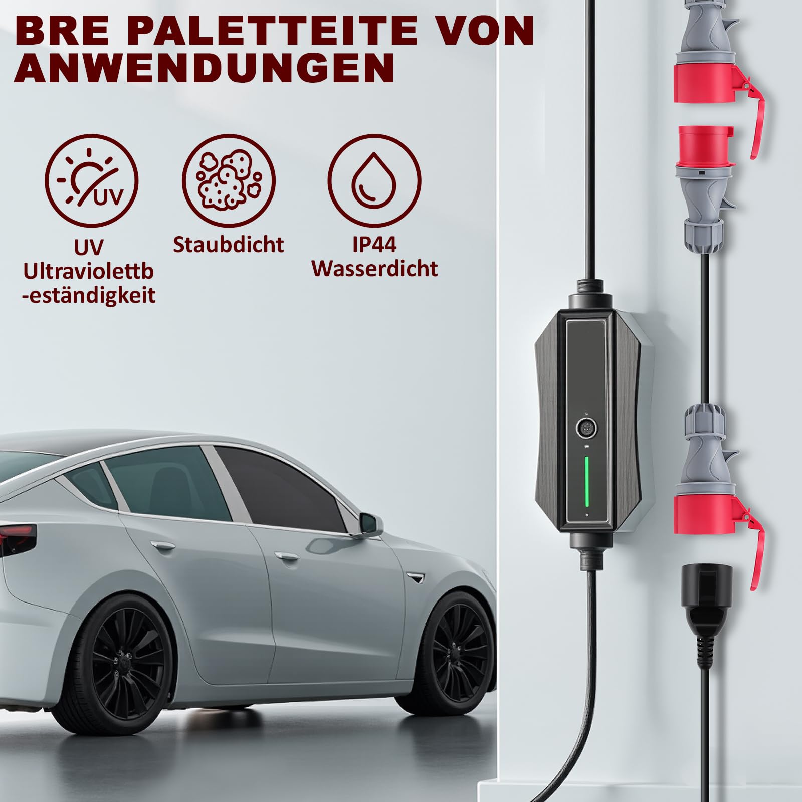 KAOLALI CEE Adapter, 32A(22KW) Stecker auf 16A(11KW) Kupplung, 5-Polig CEE Adapter 32A auf 16A, 400V, Tragbar, Schutzart IP44, 50cm