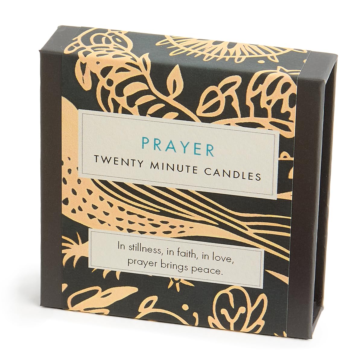 Signature Collection - Prayer (Folk) by Cotton & Grey - 12 Pure Beeswax Twenty Minute Candles with Ceramic Holder