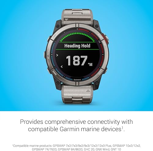 Miniatura 10 de Garmin quatix 7 Pro Premium GPS Marine Smartwatch con pantalla AMOLED, linterna LED, actividades de vela y deportes acuáticos, pronóstico de peces y
