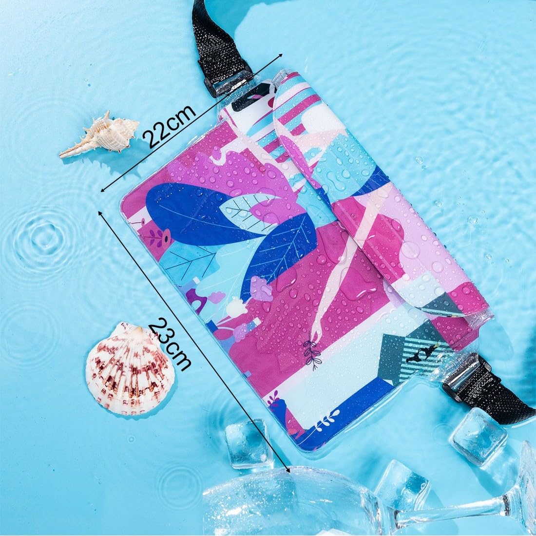 PLABBDPL 2PCS Sac étanche Etui Pochette Imperméable avec Sangle Réglable, Protéger Téléphone/Argent/Carte/Clé, Idéal pour Natation, Rafting, Kayak, Canotage, Camping, Randonnée, Pêche
