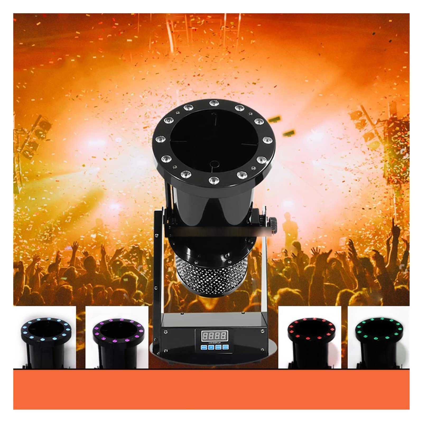 Konfetti-Maschine Confetti Launcher 1200W Confetti Cannon LED Lichter farbenful konfetti Maschine Launcher for hochzeitsbühne Party Light Show Für Hochzeitsfeier Dekoration