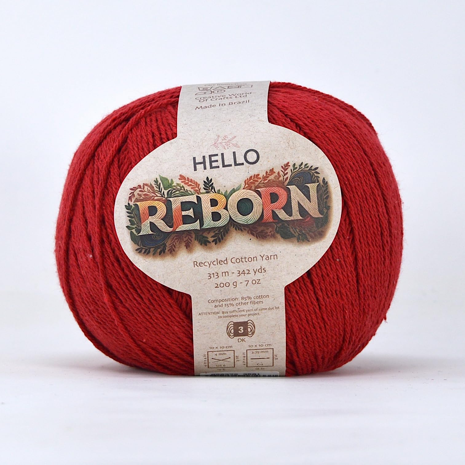 Reborn Recycled Cotton - Wine - 200g DK Crochet/Knitting Yarn