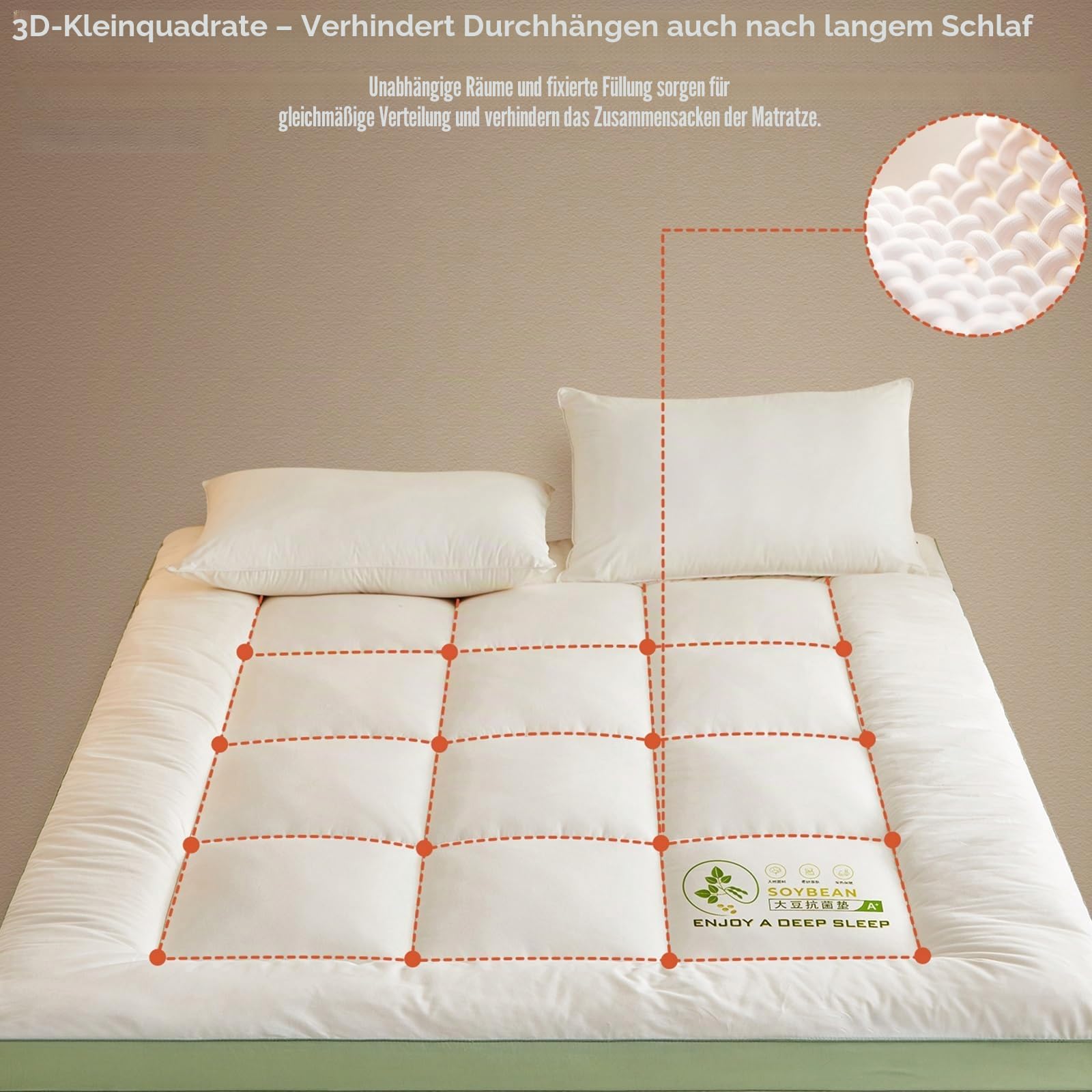NEPHRA Futon Matratze 180x200 Dick und Faltbar, Aus Polyester, Bodematratze, Klappbare Matratze, Ideal für Gäste, Schlafsäle, Camping, Sofas und Liegen(Thickness 9cm,200 x 220 cm)