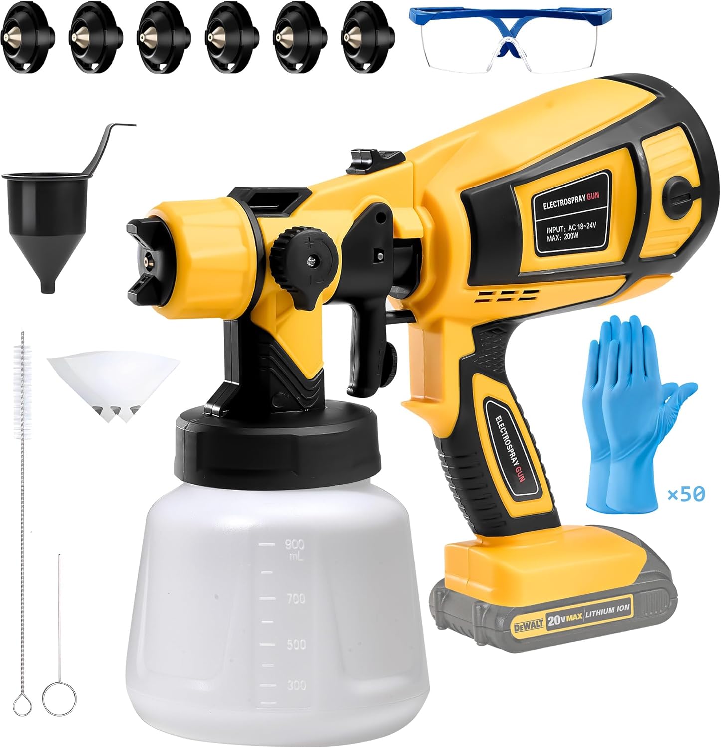 Cordless Paint Sprayer for Dewalt 20V Battery, Spray Paint