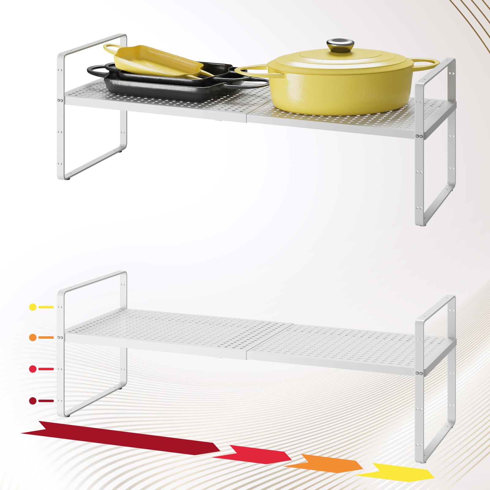 Hole Pattern Expandable Shelf Organizer