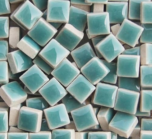 Vista 25 de PINUO&KE Mosaico cuadrado de cerámica para manualidades, 200 unidades / 7.05 oz / 7.05 oz / 7.05 oz / 7.05 oz, piezas de vidrieras coloridas