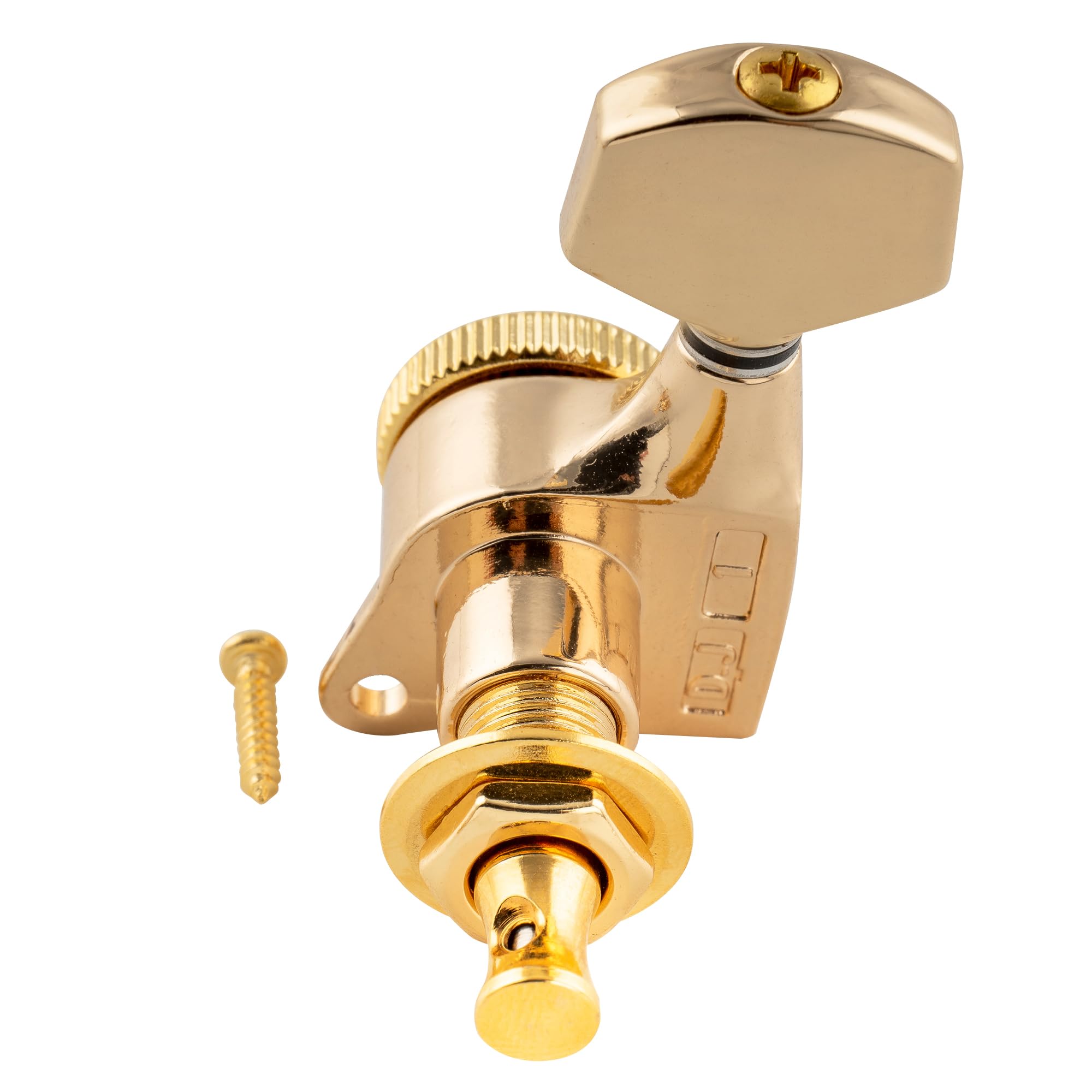 Musiclily Pro 6 w linii Tunery Blokujące Gitarowe Klucze Blokowane Locking Tuners Kołki Strojenia do Gitary Elektrycznej Strat Tele, Złoty Pokrętła Sześciokątna