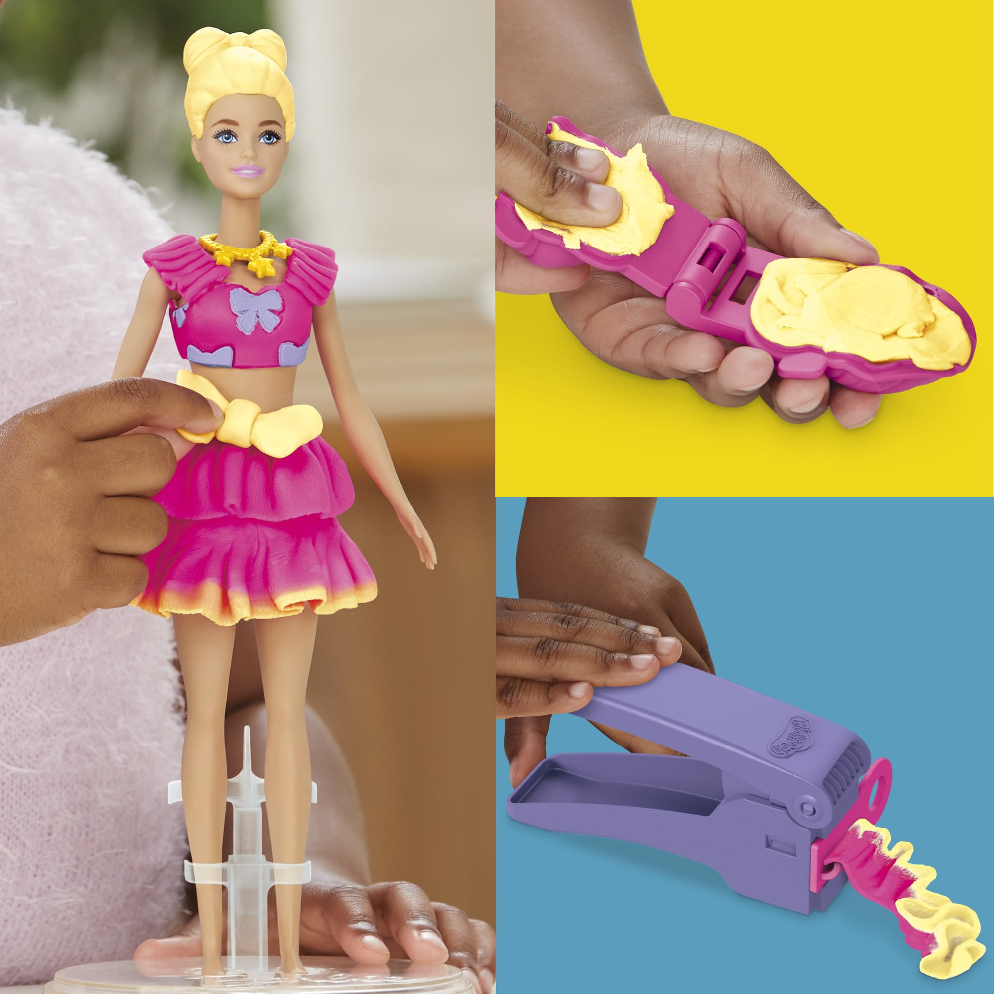 Zestaw lalek Play-Doh Barbie Falbanki i kokardki