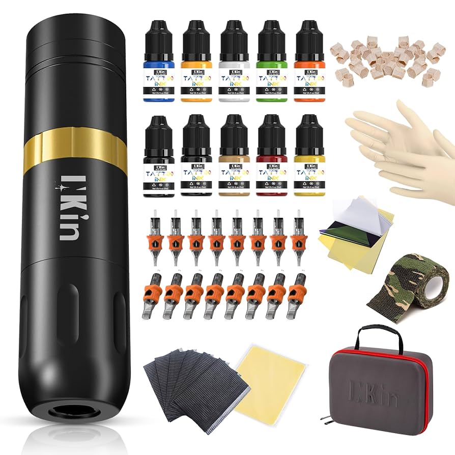 Amazon | INKin タトゥーマシン、ワイヤレスマシンガンキット