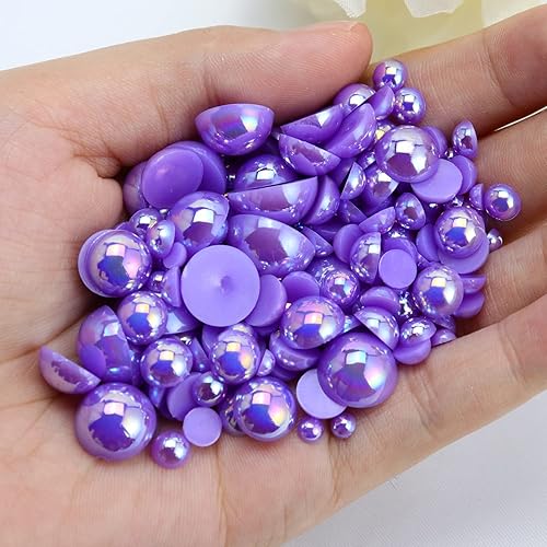 Miniatura 10 de Dowarm 1000 medias perlas con parte trasera plana, 0.157, 0.23, 0.31, 0.304, 0.459, 0.457, 0.555 pulgadas, 0.554 pulgadas, 0.455 pulgadas, 0.45