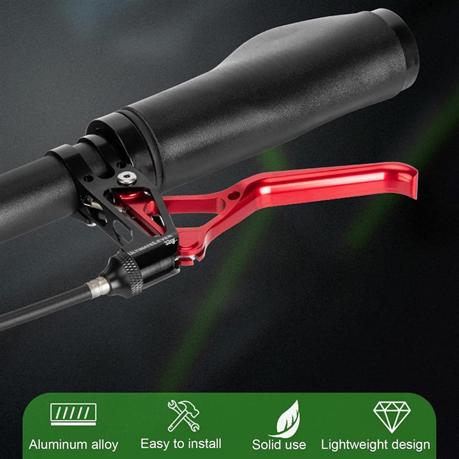 1 paio di leve freno bici cave in lega di alluminio bici leve freno V bicicletta accessori per biciclette parti di ricambio leva freno bicicletta leve cambio (colore : argento) (nero) (nero)