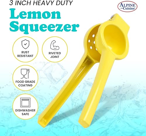 Miniatura 3 de Alpine Cuisine Exprimidor de naranjas con gancho  Exprimidor de cítricos de aluminio de mano, prensa manual de cítricos, prensa de naranja y limón