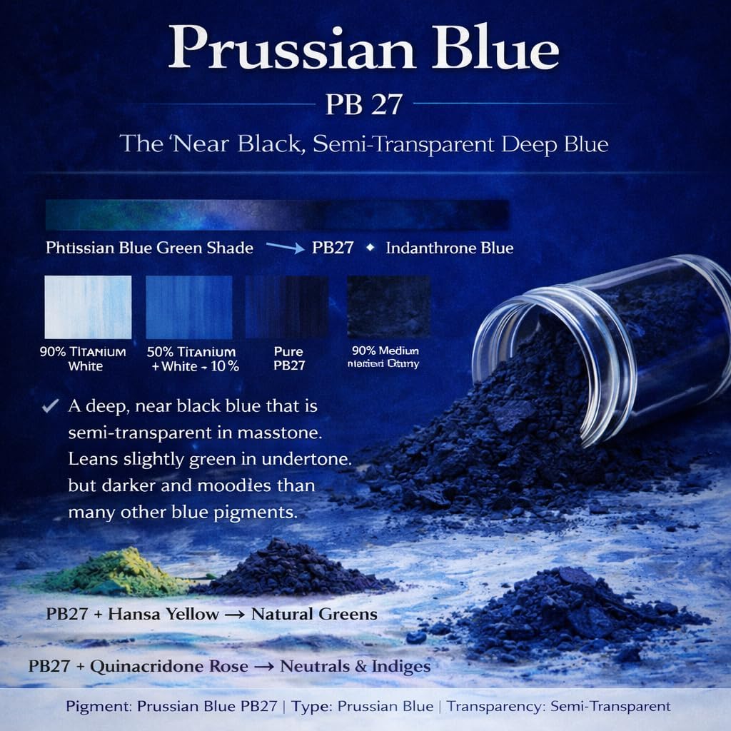Prussian Blue Pigment, Dry Powder Artist Grade, 4.5 Fl Oz (Pack of 1)