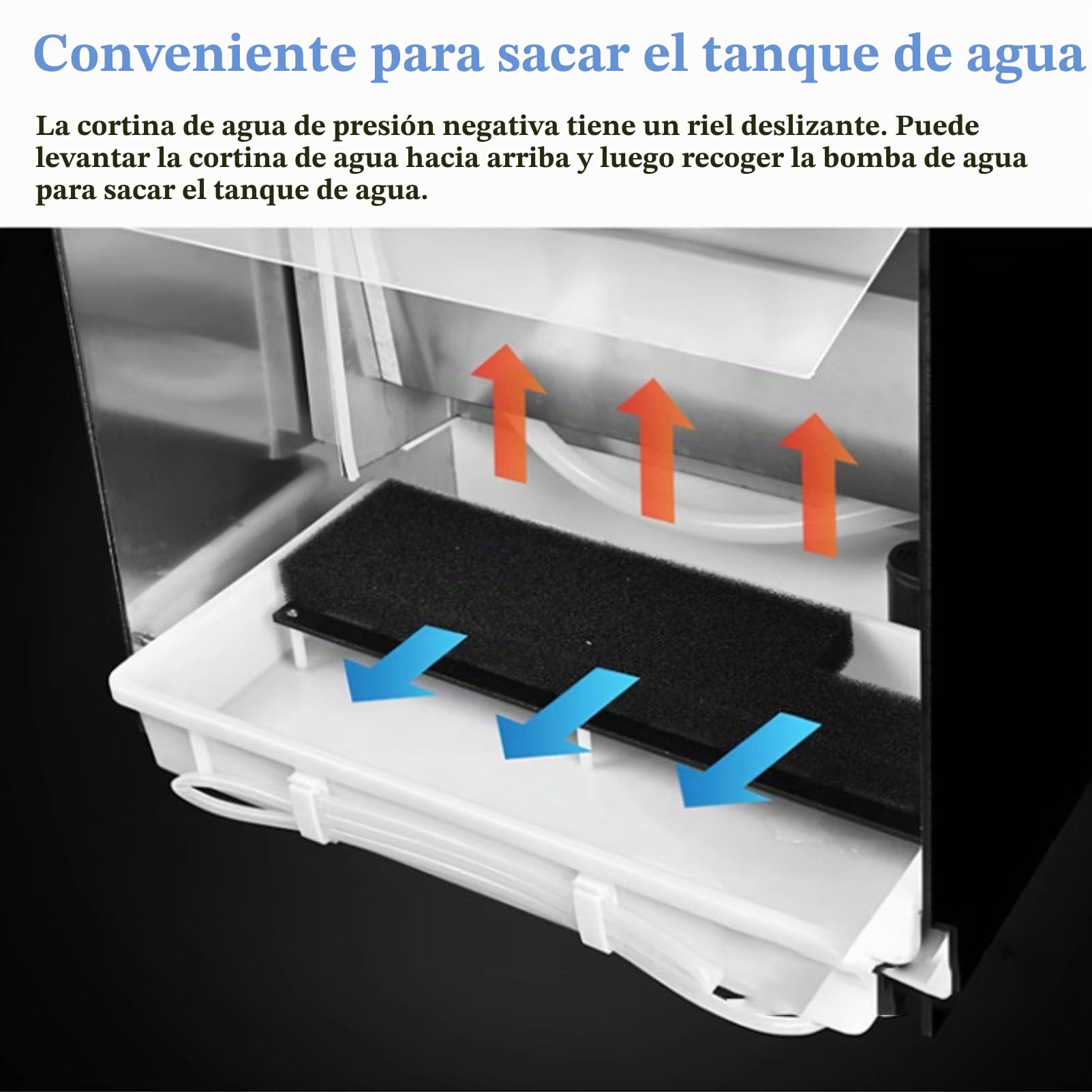 Cabina de pintura con cascada, kit de cabina de pintura con aerógrafo, cortina de agua, ventilación e iluminación LED, mesa de manualidades para modelismo, pasteles, uñas, cerámica y manualidades, 5