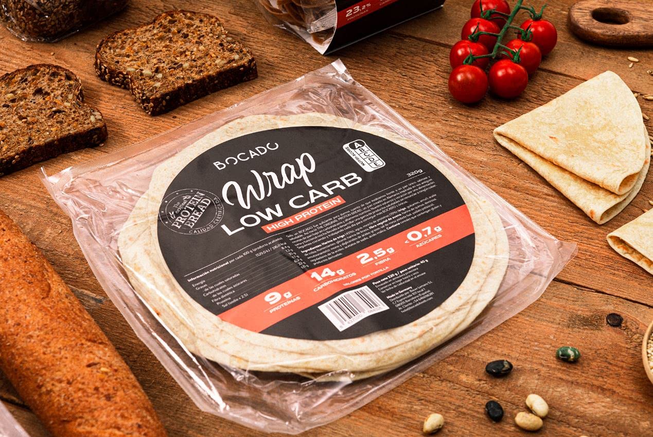 Bocado Functional Foods - Wrap Proteico- Pack de 4 (4 x 320g) 32 tortillas