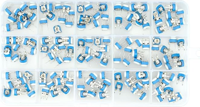 150 Pcs 15 Values Potentiometer 100 Ohm- 2M Ohm 6mm Variable Resistor Kit