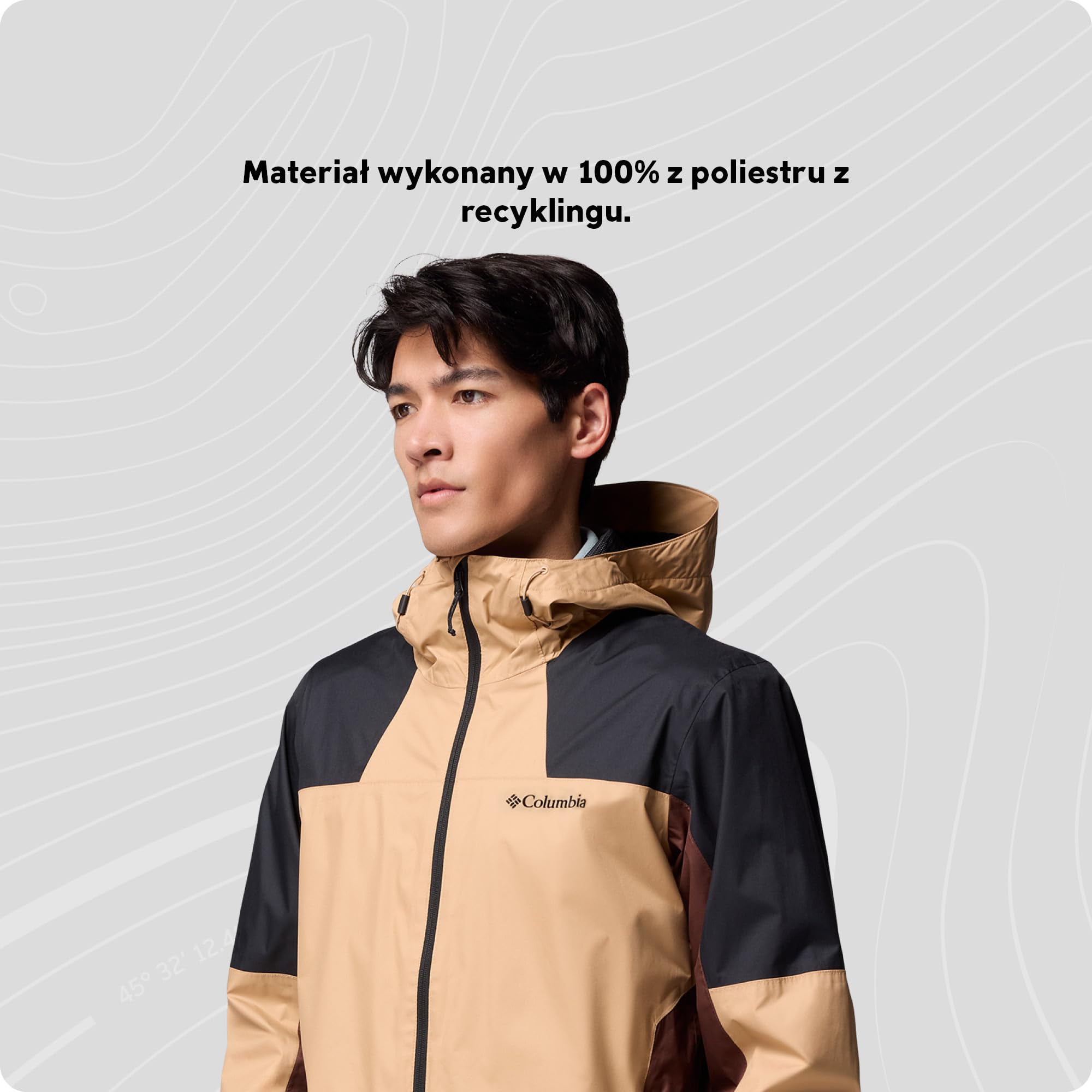 Columbia Męska kurtka Inner Limits 3, wodoodporna kurtka przeciwdeszczowa, kajakowa, czarna, tytoń, M