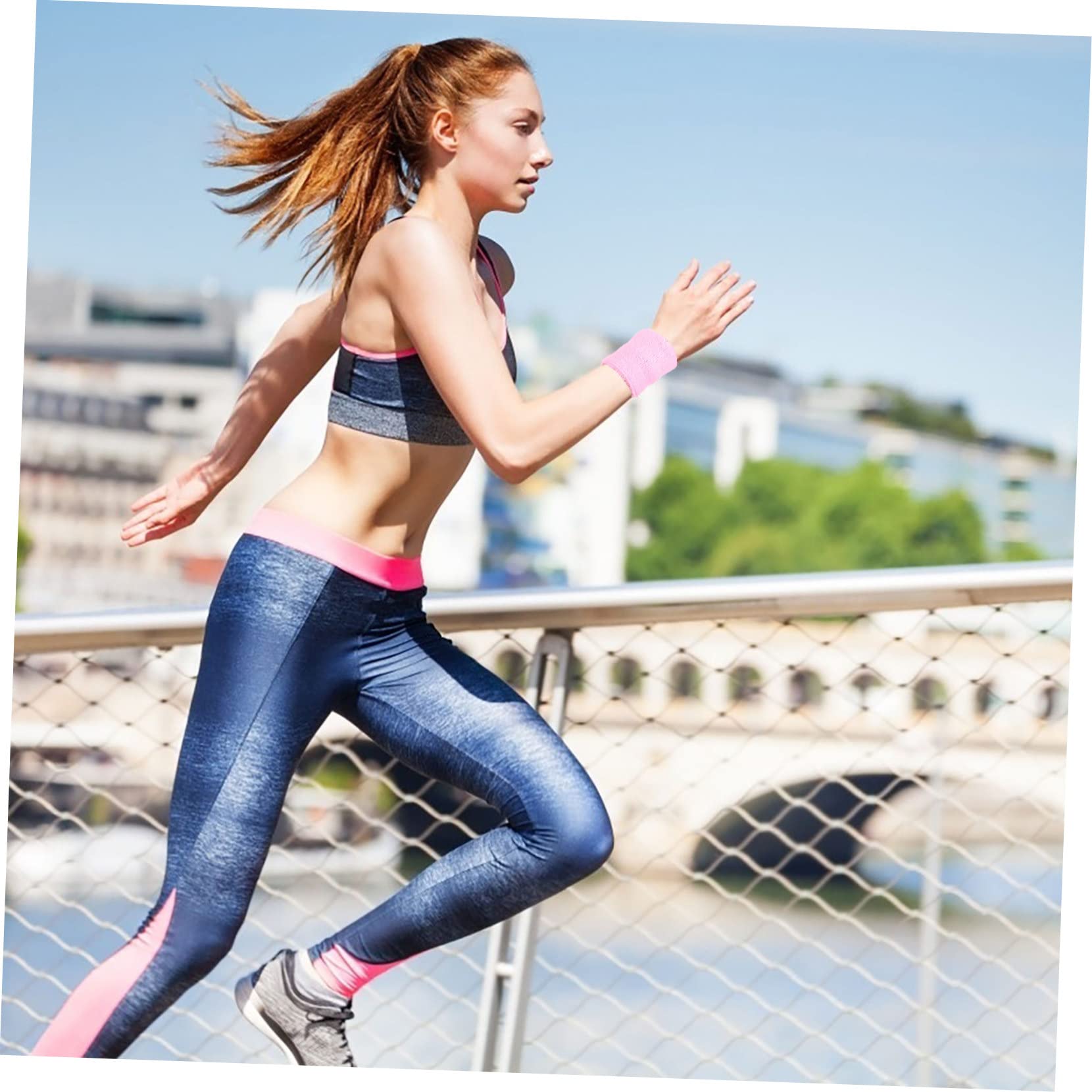 6pcs Sports Sweatbands - Running Arm Band, Soccer Ball Wrist Leash, Sweat-Absorbent Basketball Bands for Kids and Teens