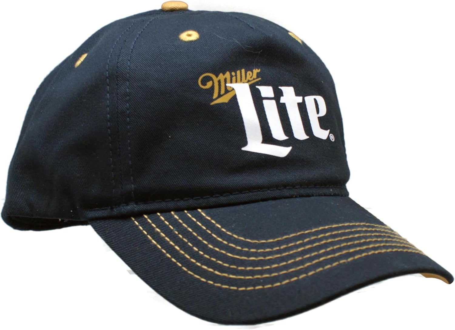 Dweebzilla Miller Beer Logo Navy Blue Curved Bill Adjustable Slouch Hat