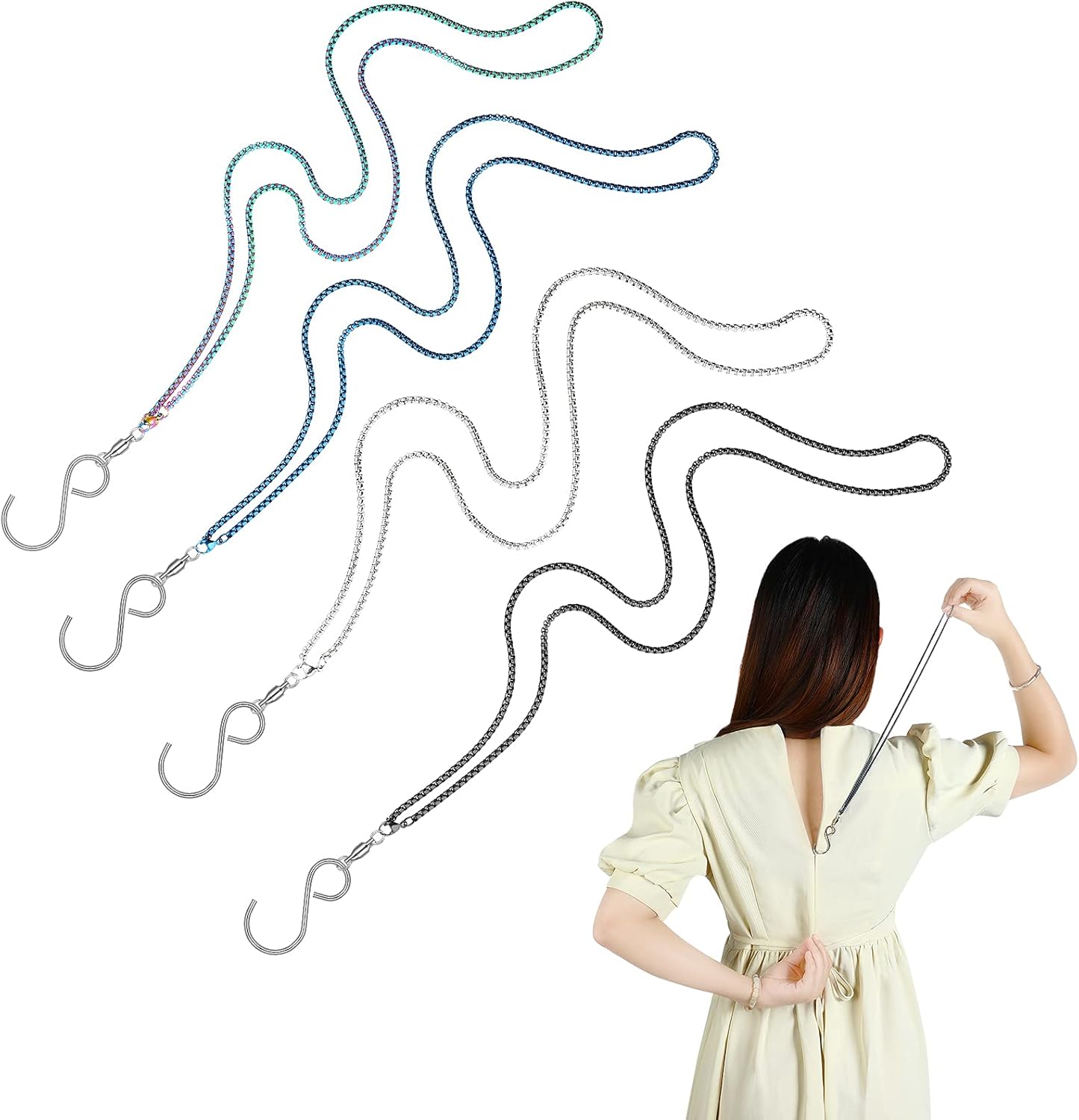 4 Pieces Zipper Puller Dress Zipper Helper Zipping Up Down