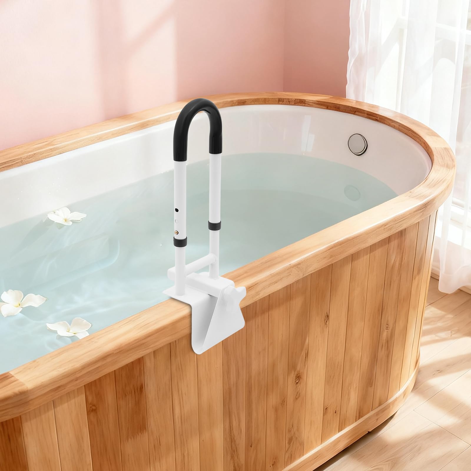Barra de agarre para baño, mango de baño con altura y ancho ajustables de 50 – 55 cm, mango de bañera, ayuda para levantarse, mango de seguridad para bañeras