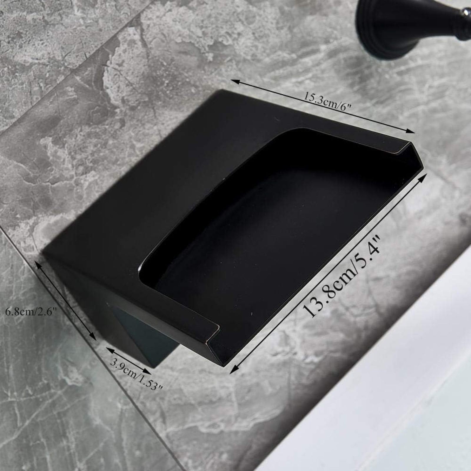 Miscelatore Compatible with lavabo in bronzo nero, rubinetto Compatible with lavabo, bocca larga, vasca a cascata, rubinetto Compatible with bagno, miscelatore acqua calda e fredda ，Rubinetti per lave