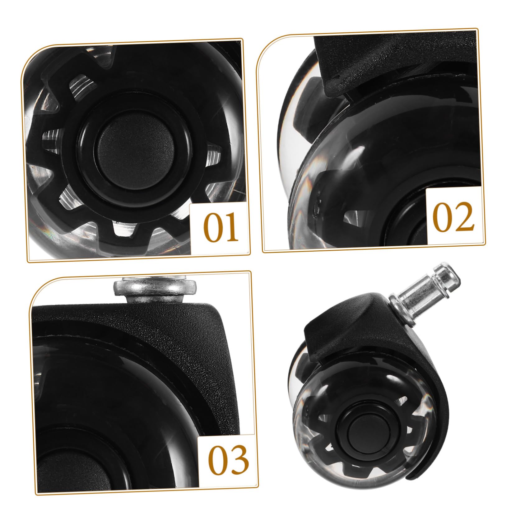 Happyyami 4piezas Ruedas Para Sillas De Oficina Ruedas Giratorias Sin Freno De Repuesto Para Sillas De Ordenador Resistentes Para Casa y Oficina