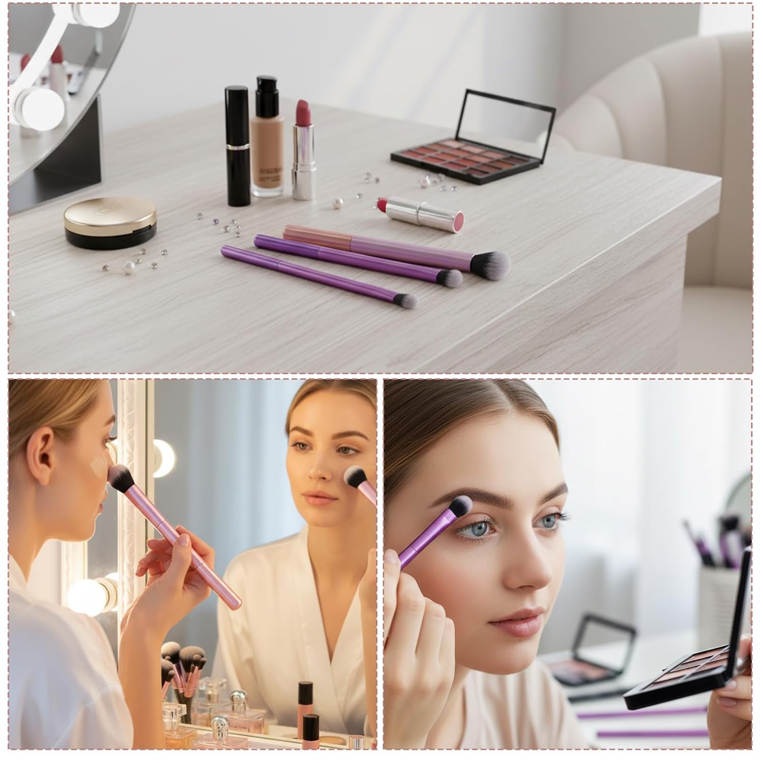 Real Techniques Lot de 8 pinceaux de maquillage professionnels Idéal pour le maquillage du visage et les débutants