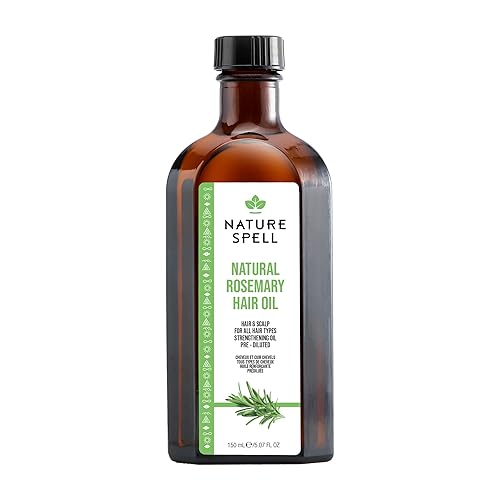 Nature Spell Aceite de romero para el crecimiento del cabello, aceite prediluido para el cabello y el cuero cabelludo nutre el cabello seco y