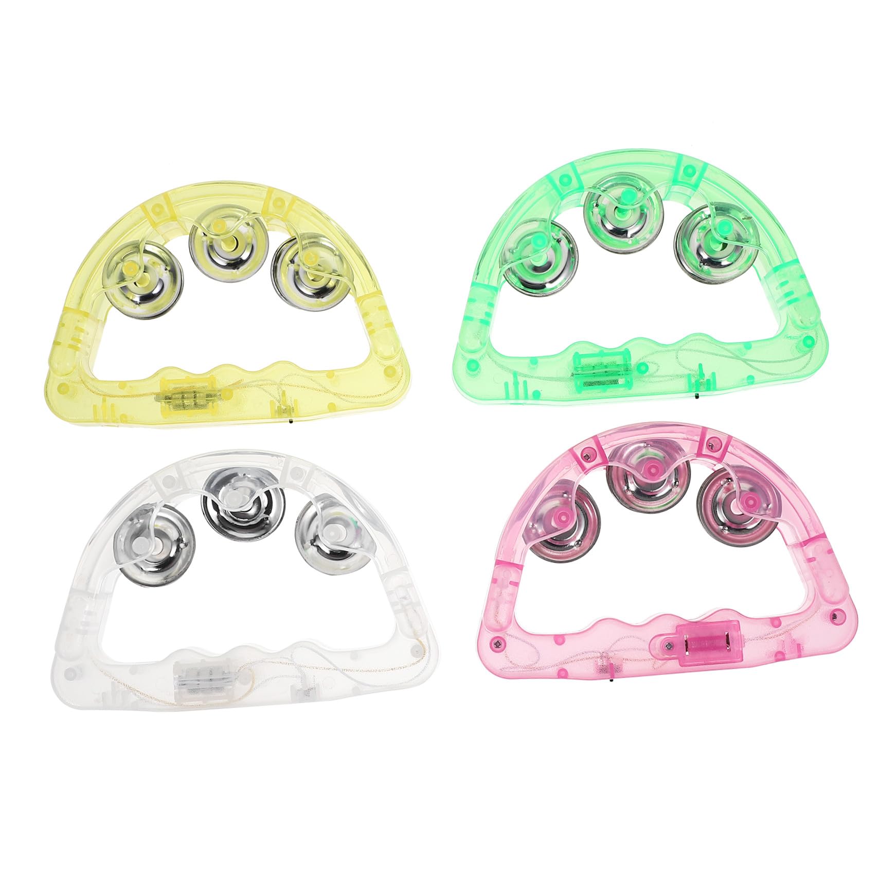 ERINGOGO 8piezas Sonajero Luminoso Pandereta Luz Led Juguete Para Accesorio Para Escenario De Fiesta Nocturna Suministros Para Fiestas