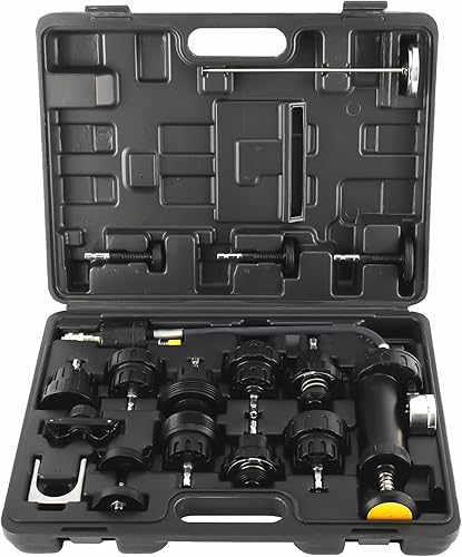 KUNTEC Kit de sistema de enfriamiento universal tipo bomba de vacío de probador de presión de radiador 18pcs