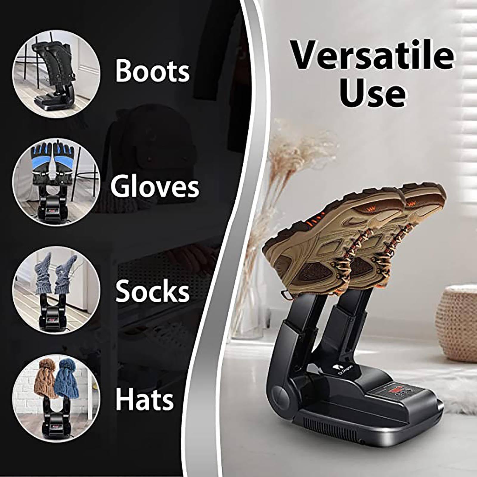 Sèche-Bottes à Ozone, Sèche-Gants Et Chauffe-Bottes avec Souffleur De Chaleur, Minuterie De 99 Minutes, Pliable, Séchage Rapide pour Chaussures, Gants, Chapeaux, Chaussettes