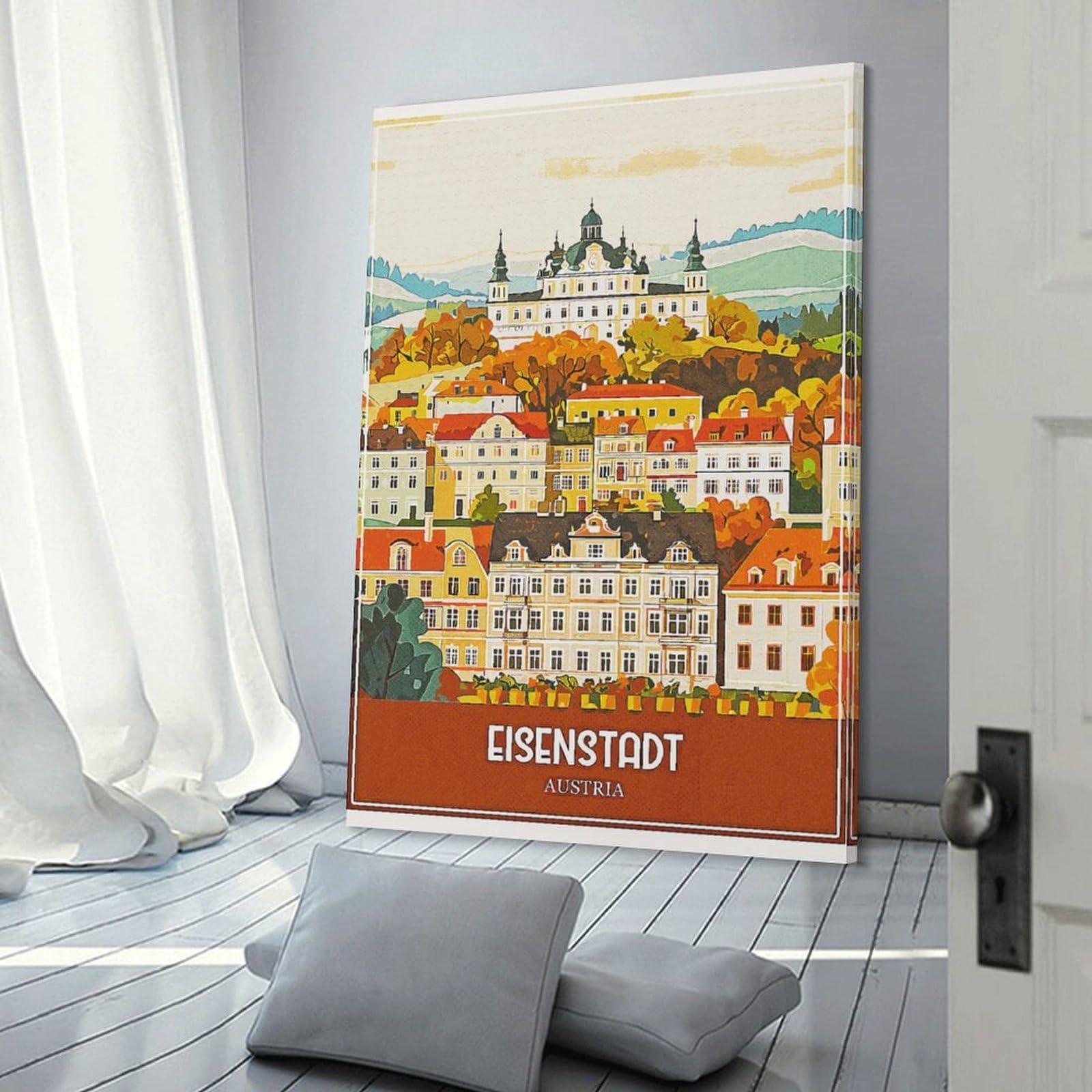 Junmoney Wall Picture Print Eisenstadt, Austria Travel, 20x30inch(50x75cm), for Living Room, Bedroom, Office Or Hallway, A Flexible Wall Accent for Shared Spaces